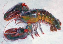 Lobster III by Lana Okiro - Original Painting on Board sized 20x14 inches. Available from Whitewall Galleries